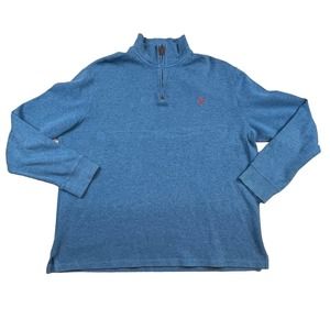 Polo Ralph Lauren Sweater Mens XLarge Blue 1/4 Zip Pullover Long Sleeve MockNeck